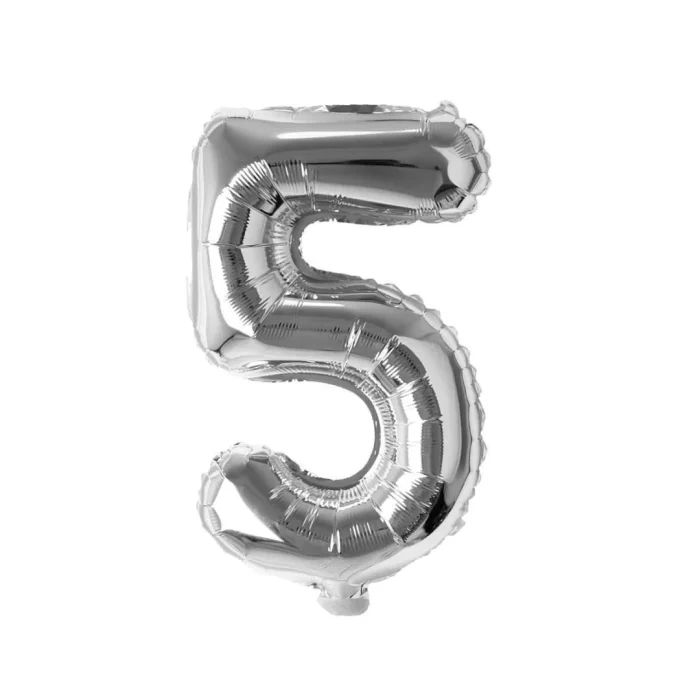 AnyConv.com Silver Number 5 Foil Balloon 16 Inches 1